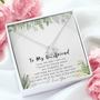 To My Girlfriend Love Knot Necklace Message Card