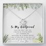 To My Girlfriend Love Knot Necklace Message Card