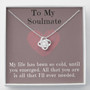 To My Soulmate Love Knot Necklace Pendant - Gift For Friends Partners Spouse Or Soulmate And Loves Ones