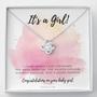It's A Girl Necklace Gift For Mom | Baby Girl Congratulations | Baby Girl Shower Gift For Mom | New Mom Necklace | New Mom Gift | Gift For New Baby | New Mother Jewelry | Quotes | New Mommy Gift | Love Knot Necklace
