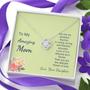 Love Knot Necklace With Mom Is My Greatest Teacher Message Card (Gift For Mother)