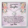 To My Daughter Love Knot Necklace Gift - Birthday Present, Anniversary, Christmas Gift, Mother Daughter Jewerlry