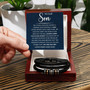 To Our Son Love You Forever Leather Bracelet Birthday Gift from Mom Dad