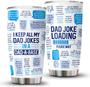 Funny Gifts for Dad, Emergency Dad Jokes Tumbler 20 oz, I Keep All My Dad Jokes Tumbler, Father's Day Gift For Dad From Son Daughter Wife