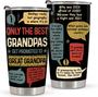 Cool Grandpa Gifts, Gifts For Best Grandpa Grandfather, Grandpa Birthday Gifts From Granddaughter Grandkid Tumbler 20oz, Fathers Day Gift For Grandpa