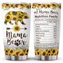 Mom Gifts, Birthday Gifts For Mom From Daughter Son Kids, Mama Bear Tumbler 20 oz with Sunflower, Mom Nutrition Mug Tumbler 20oz 