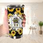 Sunflower Gifts For Mom From Daughter Son Husband, Birthday Gifts For Mom Messy Hair, 20Oz Mom Life Tumbler Double Wall Stainless Steel Travel Cup