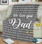 Blanket For Dad, Fleece Blanket With Names, Customized Father's Day Blanket, Grandparent's Day Gift, Custom Gift For Parents/Grandparent's