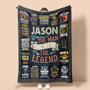 Custom Name The Man The Myth The Legend| Personalized Fleece Sherpa Woven Blankets| Birthday Gifts For Him/Her,Christmas Gifts