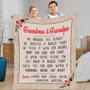Customized Gift For Granny, Mom, Mama, Papa, Grandpa, Grandma, Fleece Blanket For Grandparent's Day, Personalized Blanket With Quote