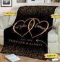 Customized Two Heart Blanket, Blanket For Couples, Couples Gift, Gift For Valentine's Day, Anniversary, Gift For Him/her, Blanket For Wife