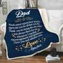 Dad I Love You And Admire You, Customized Blanket For Father's Day, Gift For Him, Fleece Blanket, Personalized Gift For Dad, Dad's Gift