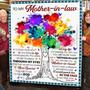 Gift For Mother-In-Law, Christmas blanket, I'd Thank God All My Life For Blessing Me With You Colorful Tree Art, wedding gift for mom