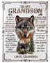Grandson blankets, I am the storm, lovely gift for grandson, grandson wolf blankets, family christmas gifts, grandma grandpa blankets