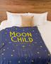 Moon Child Blanket| Fleece Sherpa Woven Blankets| Horoscope Astrology Gift- Custom Birthday Gifts