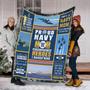 Navy Mom Blanket, Mother's Day Gifts, Christmas Gift For Mother, Anniversary Gift, Mom Blanket