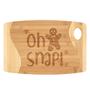 Oh Snap Cutting Board Bamboo Wood Engraved Funny Cute Gingerbread Man Cookie Christmas Eve Dessert Serving Platter Tray Gift for Women Mom