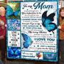 Perfect gifts for mom, Mother butterfly blanket, Gift for mommy, Christmas gift, Personalized Fleece Sherpa Blankets, mom's birthday