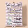 Personalized Blanket For Granddaughter From Grandma Elephant| Fleece Sherpa Woven Blankets| Gifts For Grandson