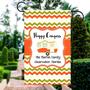 Personalized Happy Campers Orange Garden Flag, Camping Family Gift, Custom Name Garden Flag