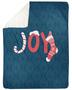 Personalized Joy Chirstmas Blanket| Fleece Sherpa Woven Blankets| Christmas Gifts