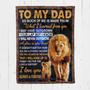Personalized To My Dad I Love You Lion | Fleece Sherpa Woven Blankets| Gifts For Father, Dad| Father's Day Gifts