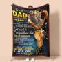Personalized To My Dad Love From Daughter Lion | Fleece Sherpa Woven Blankets| Gifts For Father, Dad| Father's Day Gifts