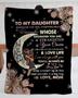 Personalized To My Daughter Love You To The Moon And Back From Mom| Fleece Sherpa Woven Blankets| Gifts For Daughter