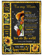 Personalized To My Mom You Are The World Sunflower| Fleece Sherpa Woven Blankets| Mothers Day Gifts 2021| Blanket for Mom| Gift for Mothers