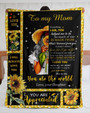 Personalized To My Mom You Are The World Sunflower| Fleece Sherpa Woven Blankets| Mothers Day Gifts 2021| Blanket for Mom| Gift for Mothers