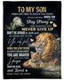 Personalized To My Son Love From Dad Lions| Fleece Sherpa Woven Blankets| Gifts For Sons From Mom, Dad