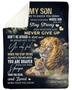 Personalized To My Son Love From Dad Lions| Fleece Sherpa Woven Blankets| Gifts For Sons From Mom, Dad