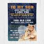 Personalized To My Son Love From Mom Lions| Fleece Sherpa Woven Blankets| Gifts For Son|Christmas Gifts
