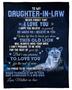 To my daughter-in-law blankets, Lion blanket from Mother-in-law, Fleece sherpa blanket, Daughter birthday, Custom blanket, gift from mom