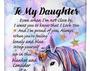 To my daughter Unicorn blanket, Mom and daughter blanket, Personalized Fleece Sherpa Blankets,Christmas blankets,gift from mom dad