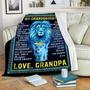 To My Granddaughter Love From Grandpa Lion Blanket, Fleece Sherpa Mink Blankets Gifts For Granddaughter