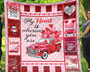 Valentine's day blanket, red car with heart balloons,boyfriend and girlfriend, husband and wife,,anniversary valentine gifts