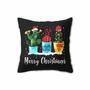 What The Fucculent Cactus Merry Christmas Plants Gardening Pillow Case