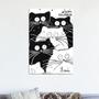 Black White Lovely Cat Photo Halloween Custom Name Halloween Canvas | Cat Canvas | Personalized Halloween Canvas