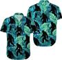 Bigfoot Men's Button Shirt, Sasquatch Unisex Hawaiian Shirt, American Monster Print T-Shirt for Women, Bigfoot Tropical