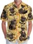 Cat Men's Button Shirt, Cat Hawaiian Shirt for Unisex, Summer or Birthday Gift for Men, Cat Short Sleeves Shirt