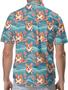 Dog Men's Button Shirt, Tropical Dog Hawaiian Shirt for Unisex, Summer Birthday Gift for Men, Beach Men's T-Shirt
