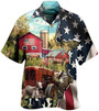 Farm Animal Hawaiian Shirts - Agriculture Button Down Mens Hawaiian Shirts Short Sleeve