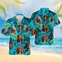 Men's Dachshund Hawaiian Shirts - Animal Lovers Short Sleeve Button Down Men Aloha Shirt Gifts