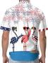 Men's Hawaiian Shirt, Short Sleeve Button Shirt for Unisex, Summer Flamingo Patriot