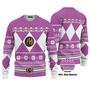 3D Mighty Morphin Pink Power Rangers Ugly Sweater - Gift For Christmas