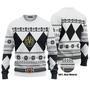 3D Mighty Morphin White Power Rangers Ugly Sweater