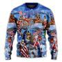 America Christmas Patriotic Santa Claus Ugly Christmas Sweaters