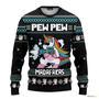 Animal Unicorn Pew Pew Ugly Christmas Sweater