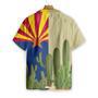 Arizona Flag Saguaro Hawaiian Shirt, Colorful Summer Aloha Shirts For Men Women, Perfect Gift For Husband, Wife, Boyfriend, Girlfriend